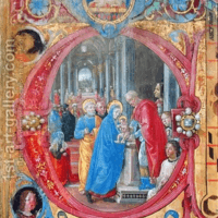 ff9283970b-di Baldassare Tommaso - Corale B 26 c.113r Historiated initial C depicting the Prese...